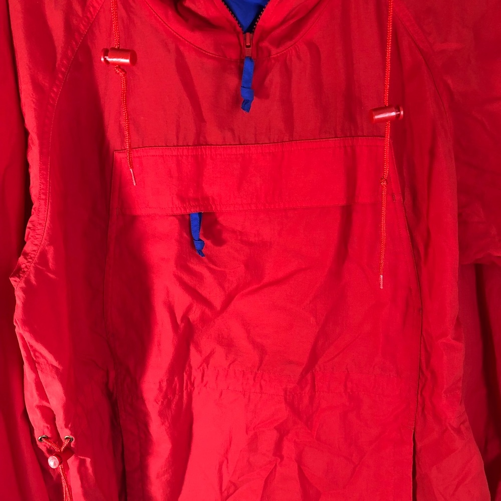 Eddie Bauer Red Pullover Rain Jacket - image 2